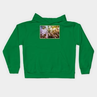 circle of treetops on spring sky Kids Hoodie